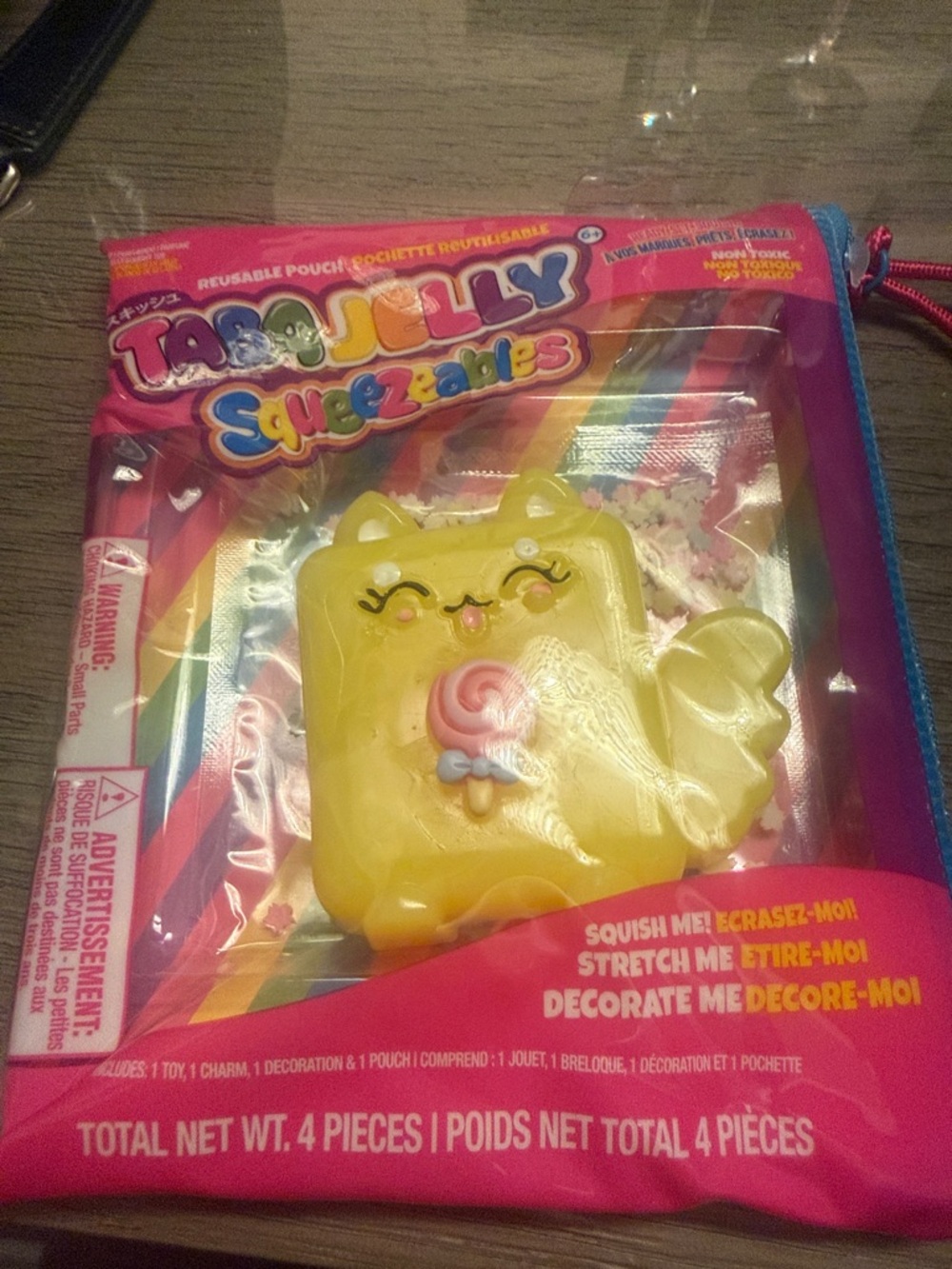 Tasty Jelly Squeezables Yellow Cat Squishy Pouch